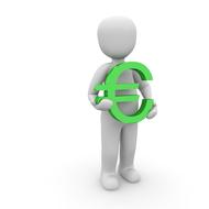 3d model of a man with a euro sign
