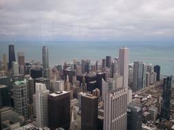 Aerial view of Chicago buildings City