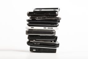 stack of mobile phones