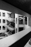 staircase in library, usa, california, san francisco