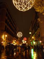 Landscape of Madrid Street Night