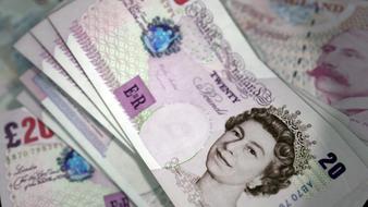 closeup view of wallpaper with British pounds