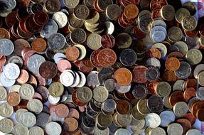 background of coins of different colors