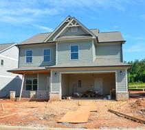 new suburban house on construction site