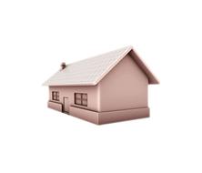 wooden house on white background