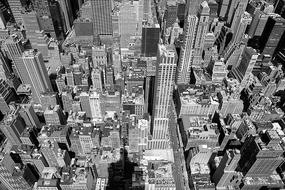 Black and white, beautiful cityscape of New York, USA, from the Empire State Building