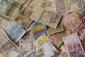 old european banknotes, background