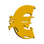 yellow euro symbol on white background