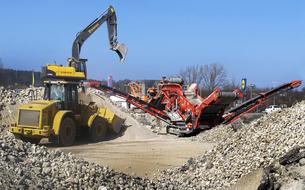Wheel Loader Excavators Sorting on construction site