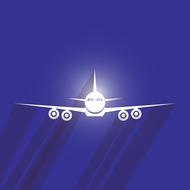 modern airplane on blue as an illustration