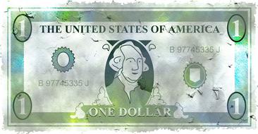 one dollar bill as a caricature