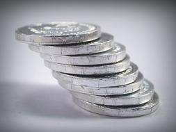 stack of coins in monochrome