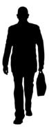 silhouette of a man with a briefcase in hand