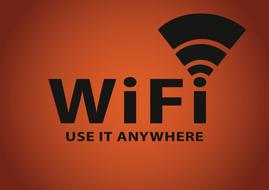 wi fi logo on orange background