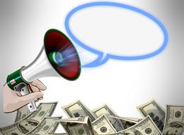 clipart of megaphone dollar money banknotes