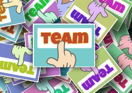 finger on team as an illustration