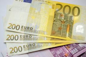 yellow Money Euro banknotes