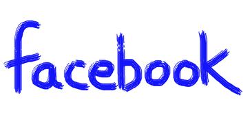 facebook as a blue lettering on white