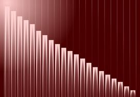 Red and white, gradient graph in light and shadow, clipart