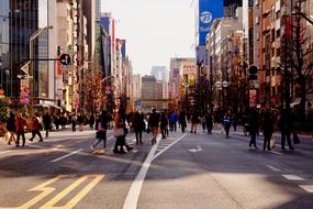 people on a city street on a holiday