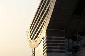 modern building structure under the rays of the sun