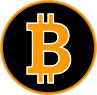 painted black and yellow bitcoin