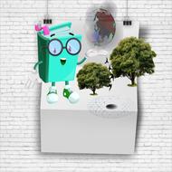 picture of a book near trees