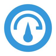 blue screen symbol on white background