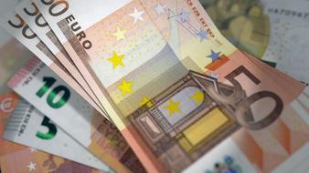 Euro Banknotes Currency of a different nominal close-up