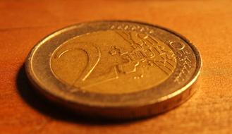2 euro coin on the table