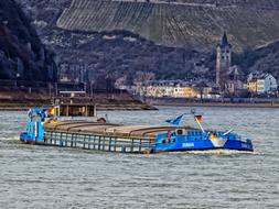 dunav4 cargo ship on Rhine River, Germany