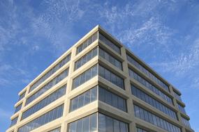 facade, corner of a modern skyscraper