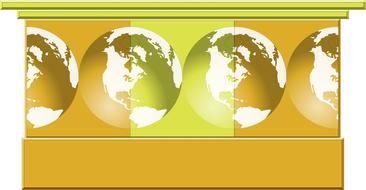 world globe banner logo