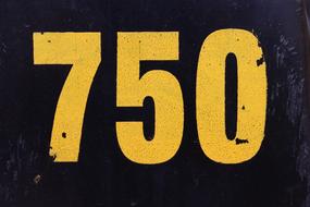 Black and Yellow 750 Number
