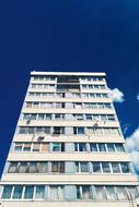 high typical building, bottom view