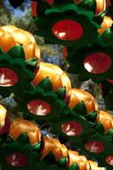 traditional lanterns on lines outdoor, South Korea, Seoul, Dobong