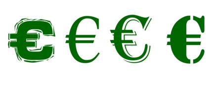 euro currency green sign