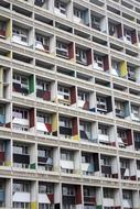 office building with balconies