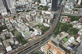 Aerial View of City street highway