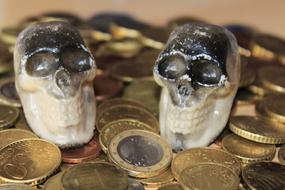 Skull And Crossbones on Coins Money