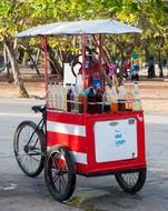 Ice Cream Cart Bicycle on street