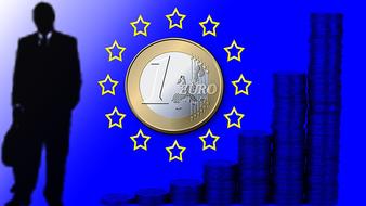 monetary union euro finance and man silhouette