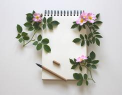 Notebook Write and flowers