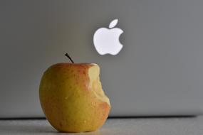 Apple and Laptop Computer