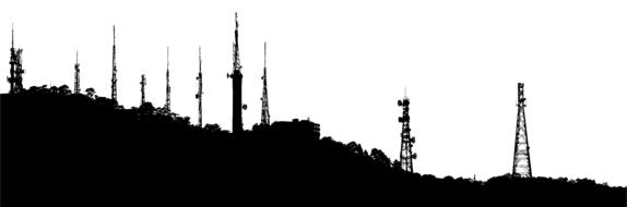 communications towers silhouette
