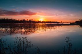 red Sunset River Elbe
