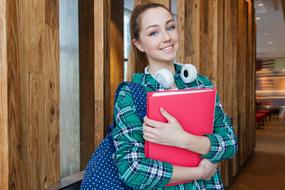 Girl Young Student with book