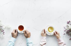 tea and hand Background