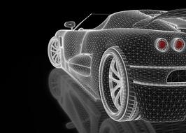 car three dimensional drawing