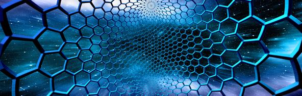 network social abstract matrix blue banner